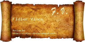 Fidler Vince névjegykártya