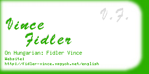 vince fidler business card